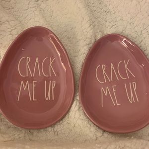 Rae Dunn Crack Me Up appetizer plates set of 2